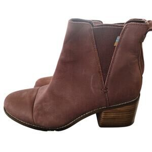 TOMS Women's Burnt Henna Leather Esme Bootie (Size 9.5)